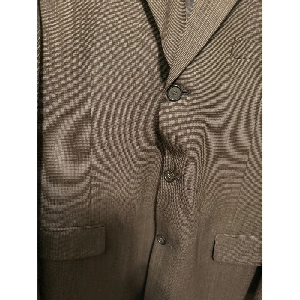 Jeffrey Banks Couture Men's Brown 100% Pure Wool Blazer Sport Coat‎ 46L